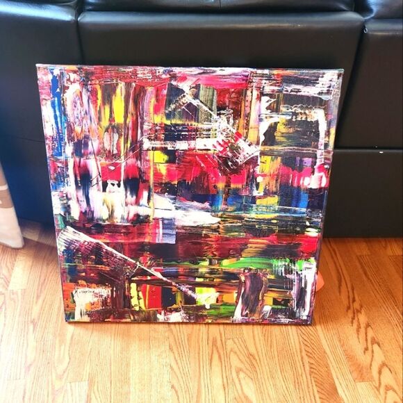 Abstract Multicolor Canvas Art 30x30 - Picture 1 of 4